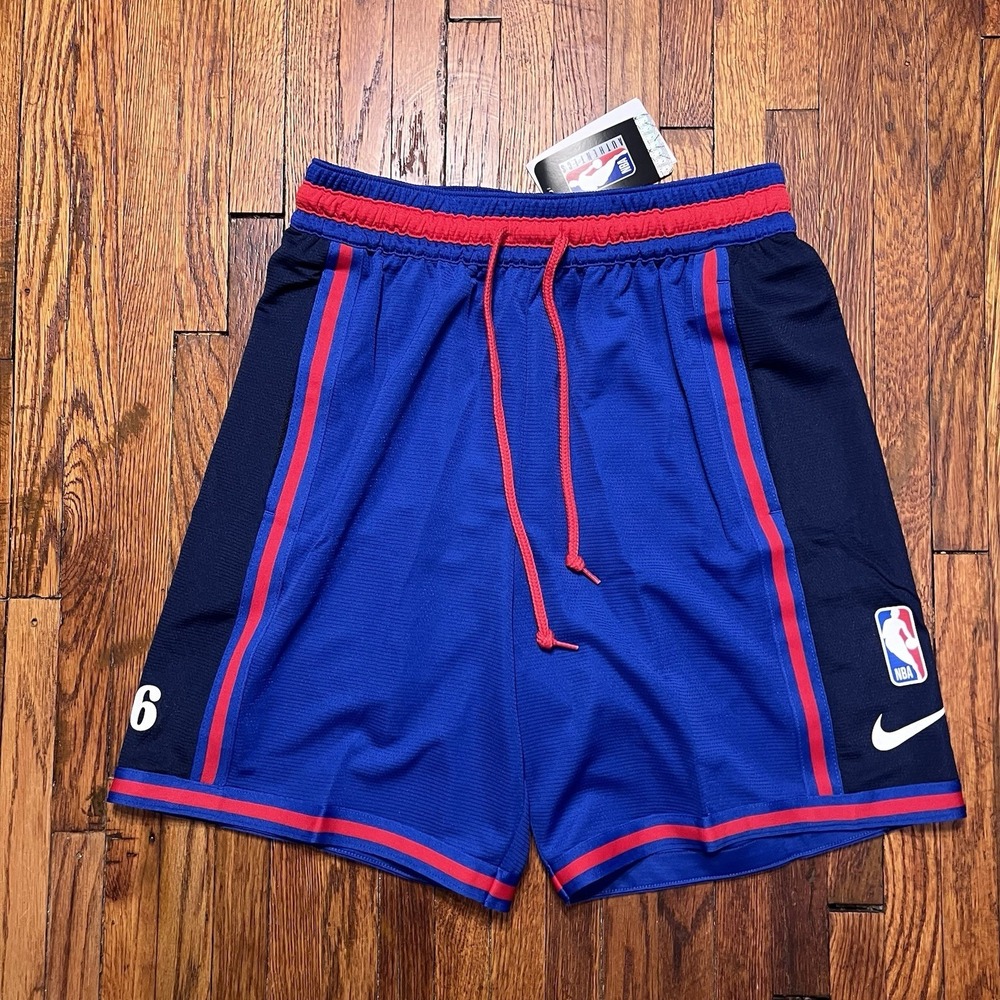 Nike NBA Authentic's Philadelphia 76ers Pre Game Shorts Mens S Blue DN8289-495